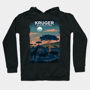 Kruger National Park Night Travel Poster South Africa Hoodie